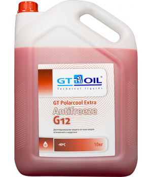 Антифриз готовый GT OIL GT PolarCool Extra G12 красный, 10кг