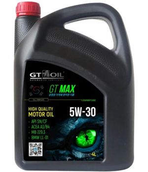 Моторное масло GT OIL GT Max 5W-30 SN/CF, 4л