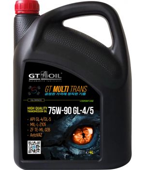 Трансмиссионное масло GT OIL GT Max Trans 75W-90 GL4/GL5, 4л