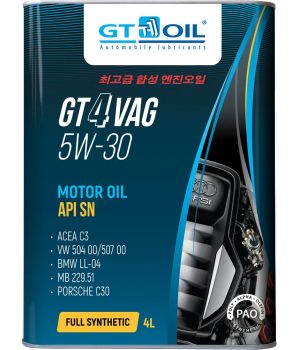 Моторное масло GT OIL GT 4 VAG 5W-30 SN, 4л
