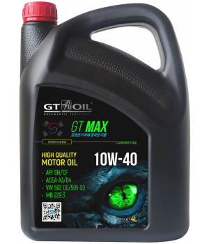 Моторное масло GT OIL GT Max 10W-40 SN/CF, 4л