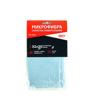Салфетка для ухода за автомобилем iSky, 32х20 см, голубой