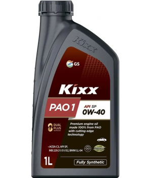 Моторное масло Kixx PAO 1 SP 0W-40, 1л