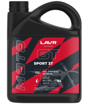 Моторное масло LAVR MOTO GT SPORT 2T, 4л