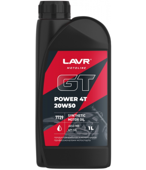 Моторное масло LAVR MOTO GT Power 4T 20W-50 SN, 1л