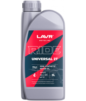 Моторное масло LAVR MOTO RIDE UNIVERSAL 2T FC, 1л