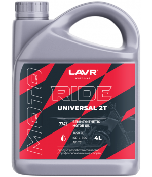 Моторное масло LAVR MOTO RIDE UNIVERSAL 2T FC, 4л