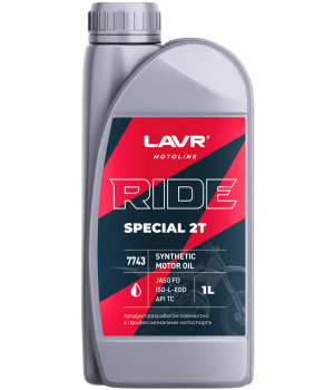 Моторное масло LAVR MOTO RIDE SPECIAL 2T FD, 1л