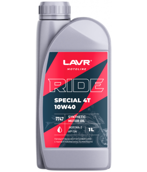 Моторное масло LAVR MOTO RIDE SPECIAL 4T 10W-40 SN, 1л