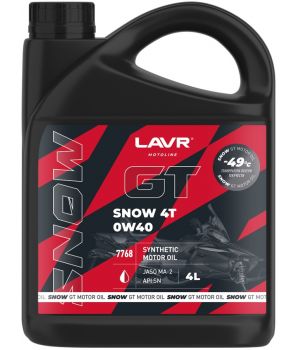 Моторное масло LAVR MOTO GT Snow 4T 0W-40 SN, 4л