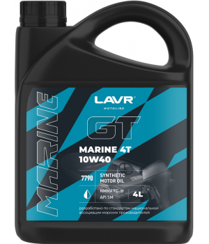 Моторное масло LAVR MOTO GT MARINE 4Т 10W-40 SM, 4л