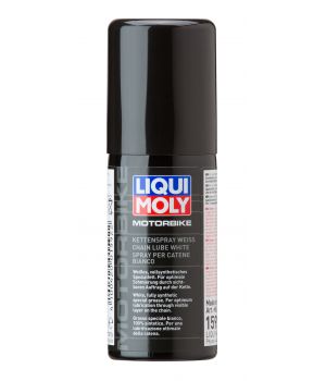 Белая цепная смазка для мотоциклов LIQUI MOLY Motorbike Kettenspray weiss, 0,05л