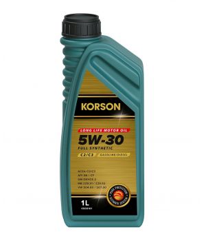 Моторное масло Korson синтетика FULL SYNTHETIC С2/C3 5W-30, 1л