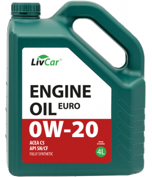 Моторное масло LIVCAR ENGINE OIL EURO 0W-20 ACEA C5 API SN/CF, 4л