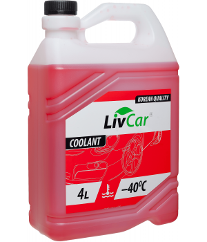 Антифриз красный LIVCAR COOLANT -40 (готовый), 4л