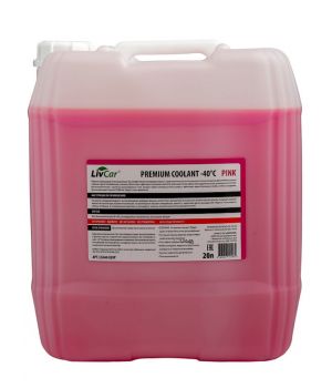 Антифриз розовый LIVCAR PREMIUM COOLANT PINK  -40 (готовый), 20л