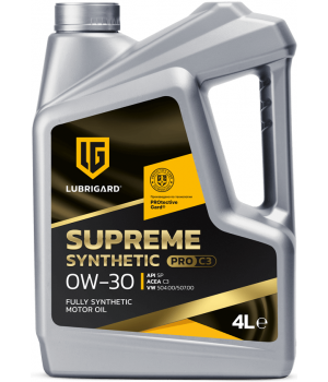 Моторное масло LUBRIGARD SUPREME SYNTHETIC PRO C3 0W-30, 4л