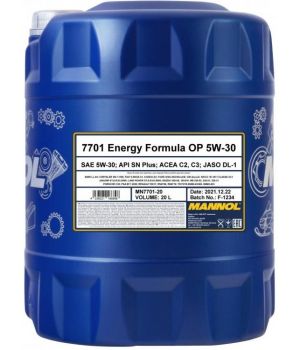 Моторное масло MANNOL 7701 ENERGY FORMULA OP 5W-30, 20л