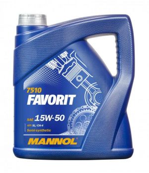 Моторное масло MANNOL 7510 FAVORIT 15W-50, 5л
