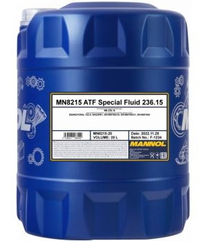 Трансмиссионное масло MANNOL 8215 ATF SPECIAL FLUID 236.15, 20л