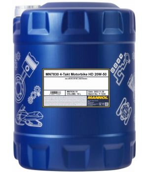 Моторное масло MANNOL 7830 4-TAKT MOTORBIKE HD 20W-50, 10л