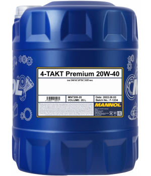 Моторное масло MANNOL 7209 4-TAKT PREMIUM 20W-40, 20л