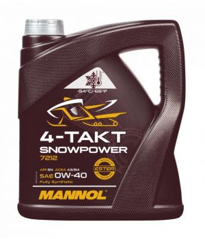 Моторное масло для снегоходов MANNOL 7212 4-TAKT SNOWPOWER 0W-40, 4л