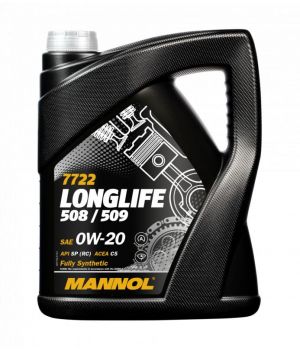 Моторное масло MANNOL 7722 LONGLIFE 508/509 0W-20, 5л