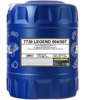 Моторное масло MANNOL 7730 LEGEND 504/507 0W-30, 20л