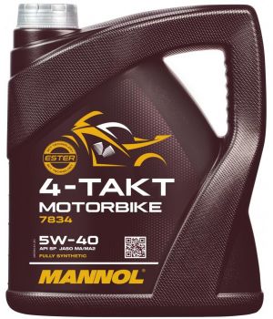 Моторное масло MANNOL 7834 4-TAKT MOTORBIKE 5W-40, 4л