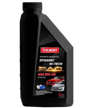Моторное масло Oilway Dynamic Hi-Tech PAO 5W-40, 1л