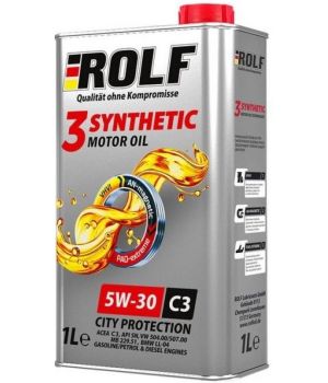 Моторное масло ROLF 3-SYNTHETIC 5W-30 ACEA C3 (металл), 1л