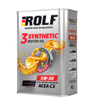 Моторное масло ROLF 3-SYNTHETIC 5W-30 ACEA C3 (металл), 4л