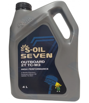Моторное масло S-OIL SEVEN OUTBOARD 2T TC-W3 (Grey)​​​​​​​, 4л