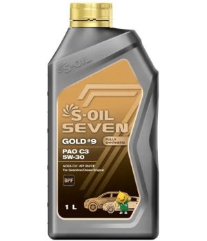 Моторное масло S-OIL SEVEN GOLD #9 PAO C3 5W-30, 1л
