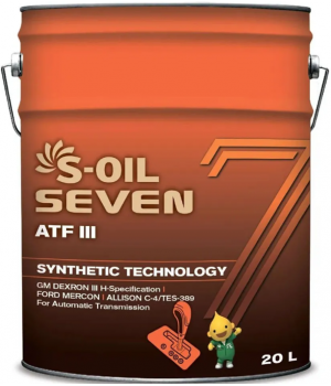 Трансмиссионное масло S-OIL SEVEN ATF III​​​​​​​, 20л