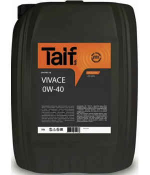 Моторное масло TAIF VIVACE 0W-40, 20л