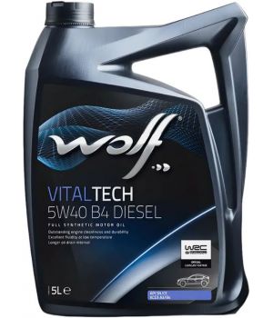 Моторное масло WOLF VITALTECH B4 DIESEL 5W-40, 5л