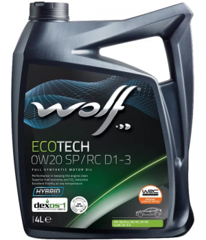 Моторное масло WOLF ECOTECH SP/RC D1-3 0W-20, 4л