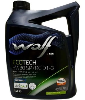 Моторное масло WOLF ECOTECH SP/RC D1-3 5W-30, 4л