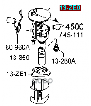 Фильтр топливный MAZDA PE1A-13-ZE0