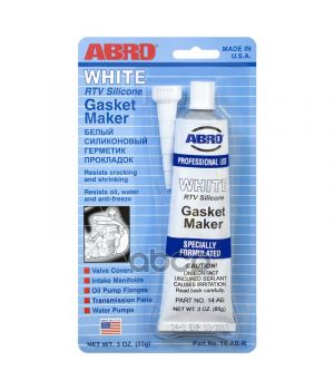 Герметик силиконовый белый 85гр ABRO 14-AB-RW