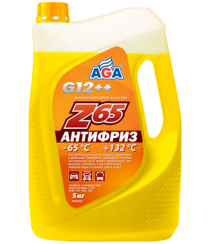 Антифриз желтый AGA Z65, -65°С, G12++, 5кг