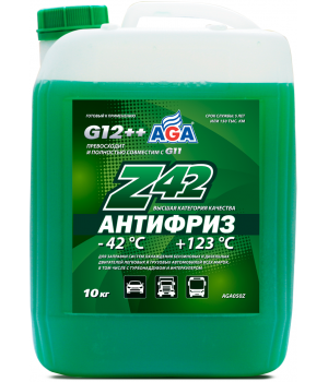 Антифриз зеленый AGA Z42, -42°С, G12++, 10кг