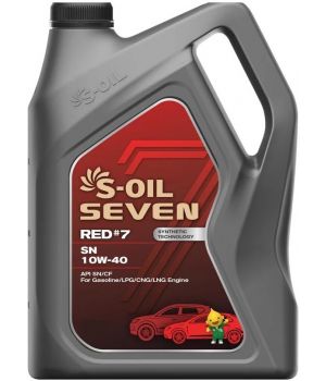 Моторное масло S-OIL SEVEN RED #7 SN 10W-40, 6л