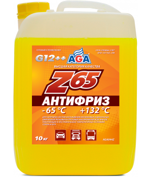 Антифриз желтый AGA Z65, -65°С, G12++, 10кг