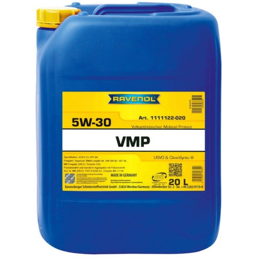 Моторное масло RAVENOL VMP 5W-30, 20л