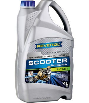 Моторное масло для 4-Такт скутеров RAVENOL Scooter 4-Takt Teilsynth, 4л