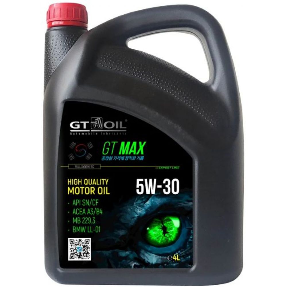 Моторное масло GT OIL GT Max 5W-30 SN/CF, 4л Моторное масло GT OIL GT Max 5W-30 SN/CF, 4л