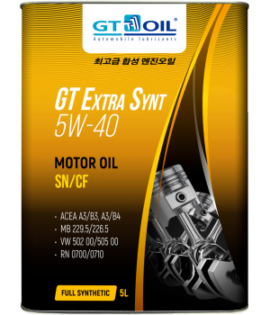 Моторное масло GT OIL GT Extra Synt SAE 5W-40, 4л